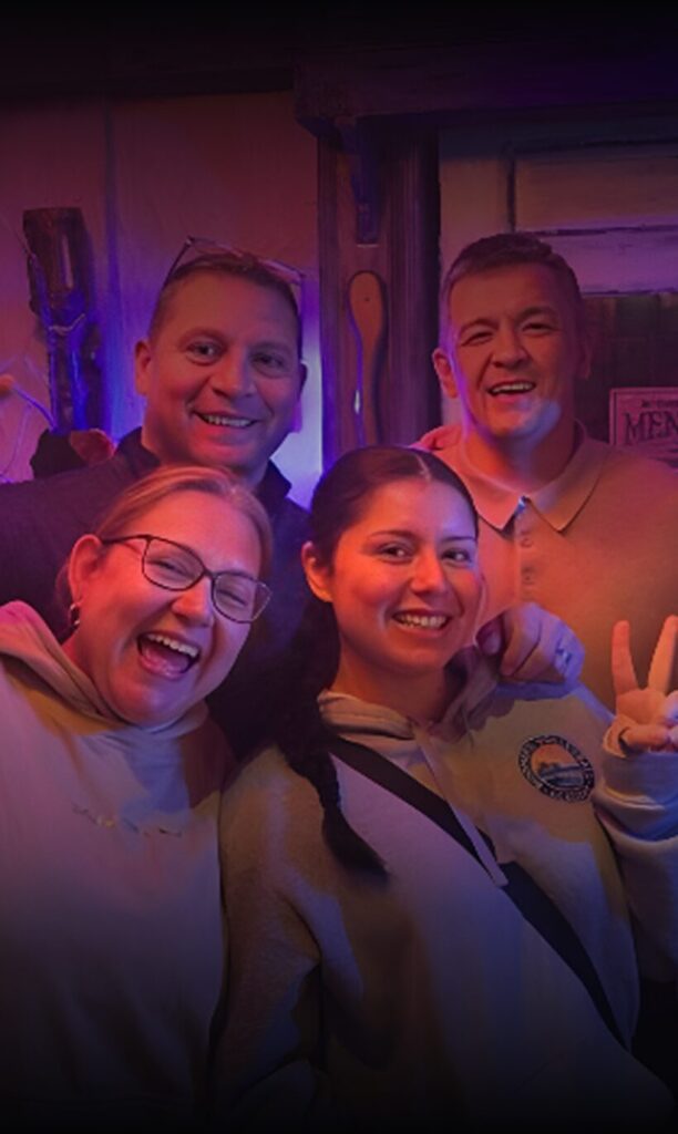 Group of four people two man and two womans