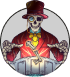 skeleton badge with transparent background